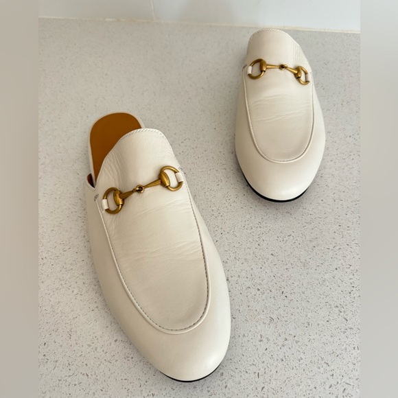 SOLD GUCCI Princetown Loafer Mule Ivory Leather Size EU 40 US 10 - Picture 4 of 9